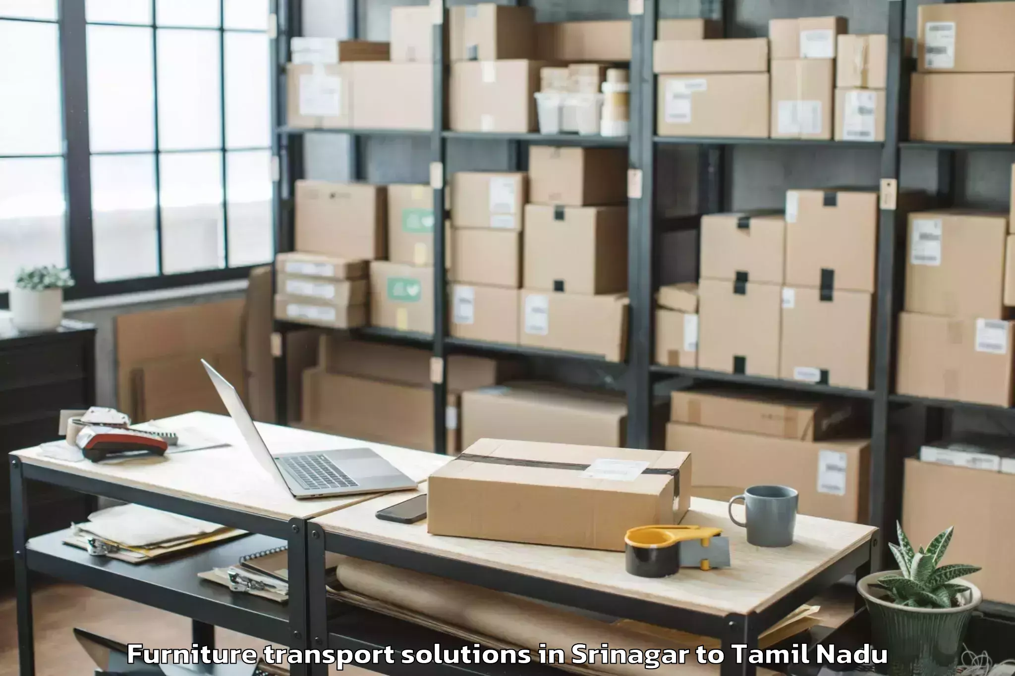 Trusted Srinagar to Thenkasi Furniture Transport Solutions